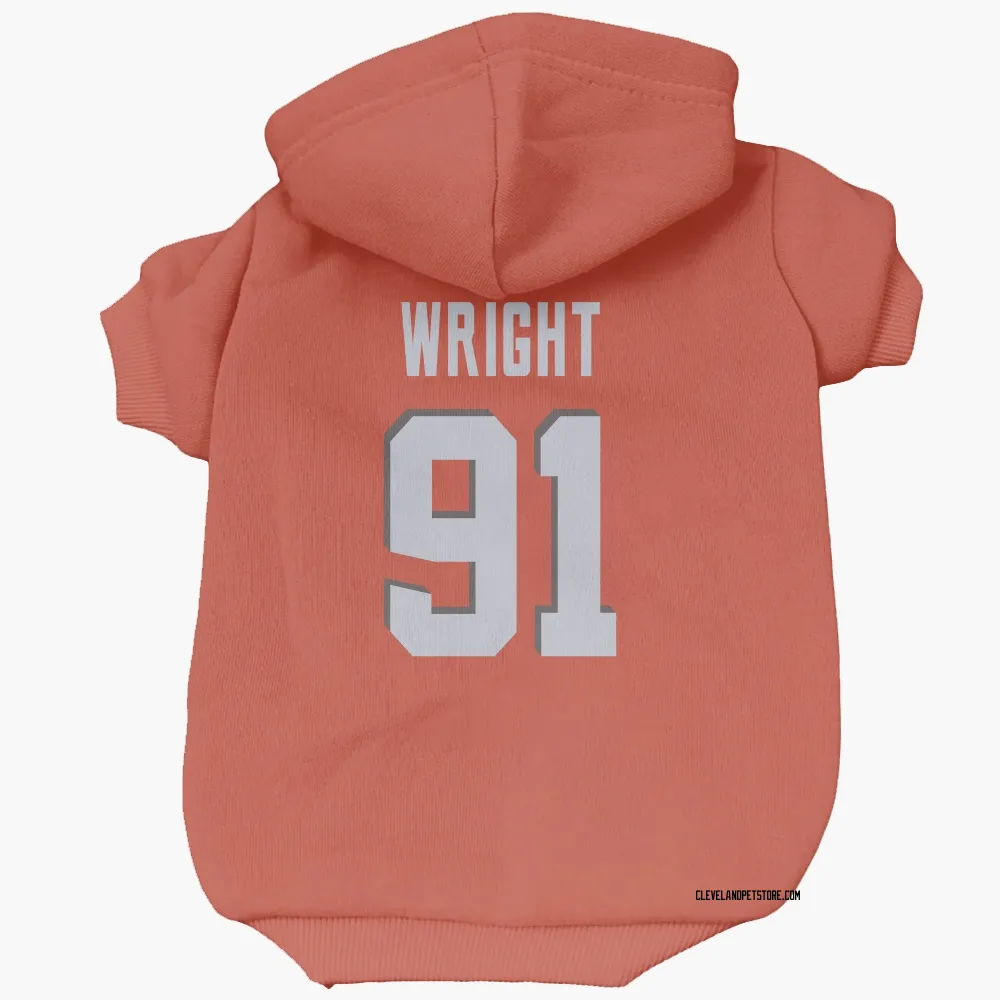 Cleveland Browns Alex Wright Orange Pet Hoodie for Dog & Cat
