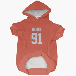 Cleveland Browns Alex Wright Orange Pet Hoodie for Dog & Cat