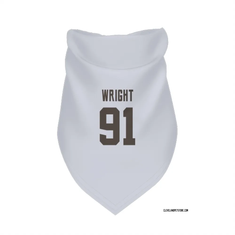 Cleveland Browns Alex Wright White Pet Bandana for Dog & Cat