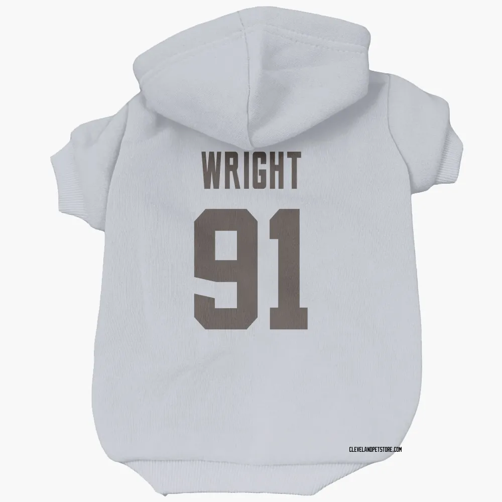 Cleveland Browns Alex Wright White Pet Hoodie for Dog & Cat