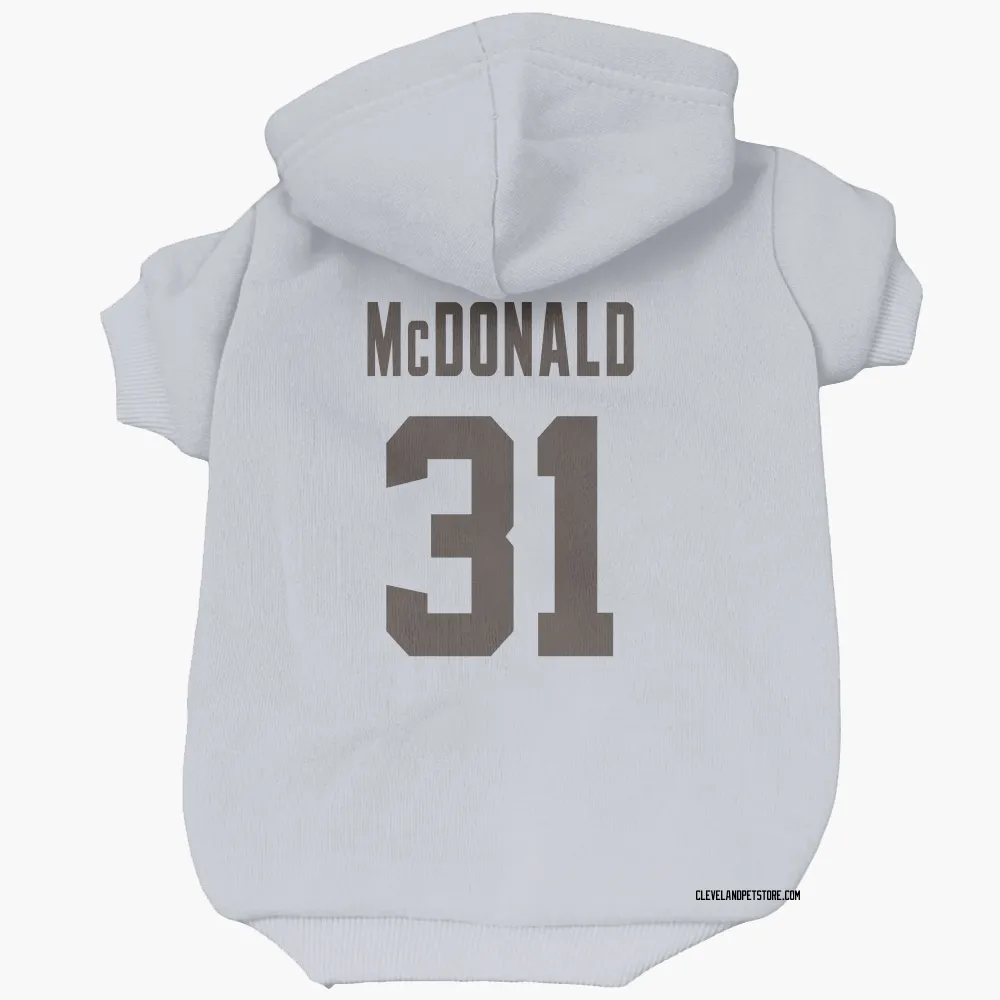 Cleveland Browns Cade McDonald White Pet Hoodie for Dog & Cat
