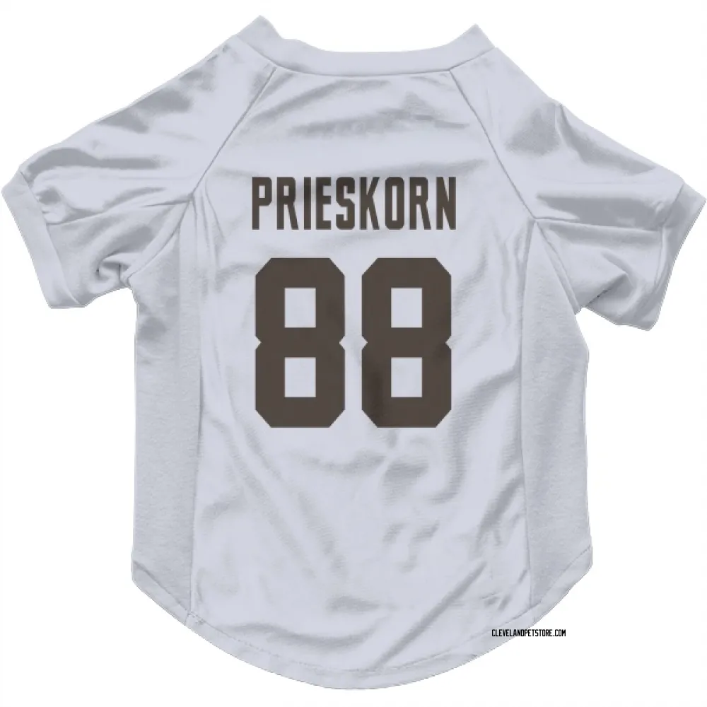 Cleveland Browns Caden Prieskorn White Pet Jersey for Dog & Cat