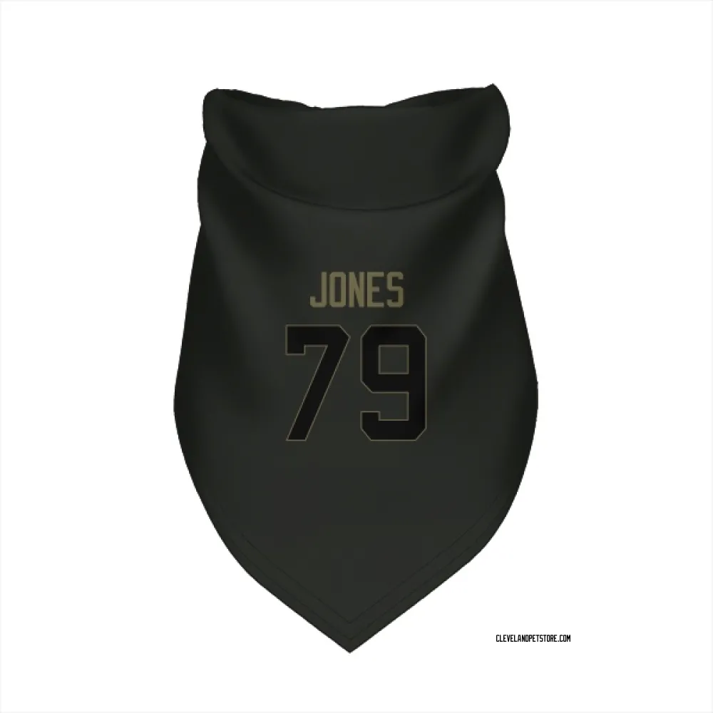 Cleveland Browns Dawand Jones Black Service Pet Bandana for Dog & Cat