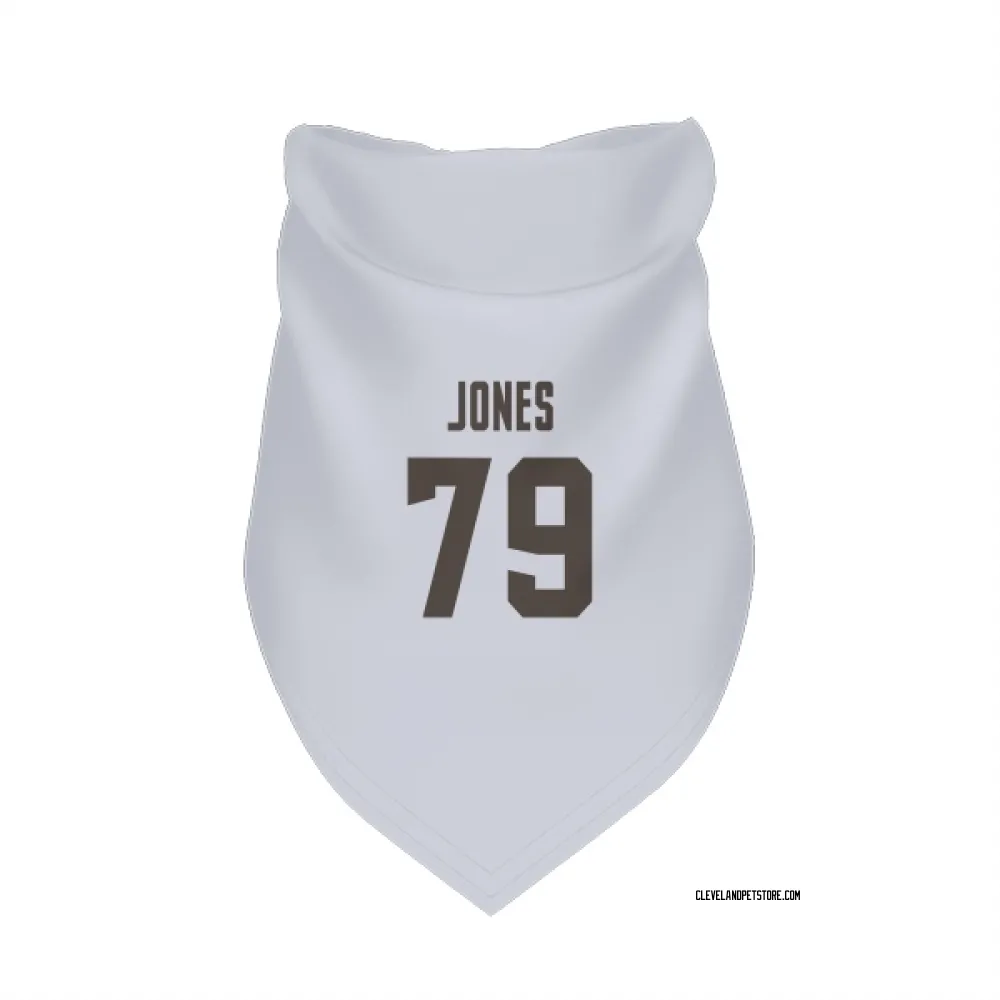 Cleveland Browns Dawand Jones White Pet Bandana for Dog & Cat