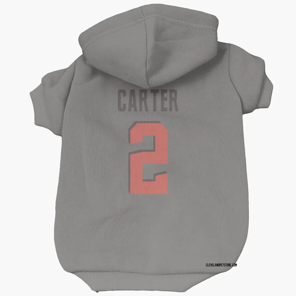 Cleveland Browns DeAndre Carter Gray Pet Hoodie for Dog & Cat