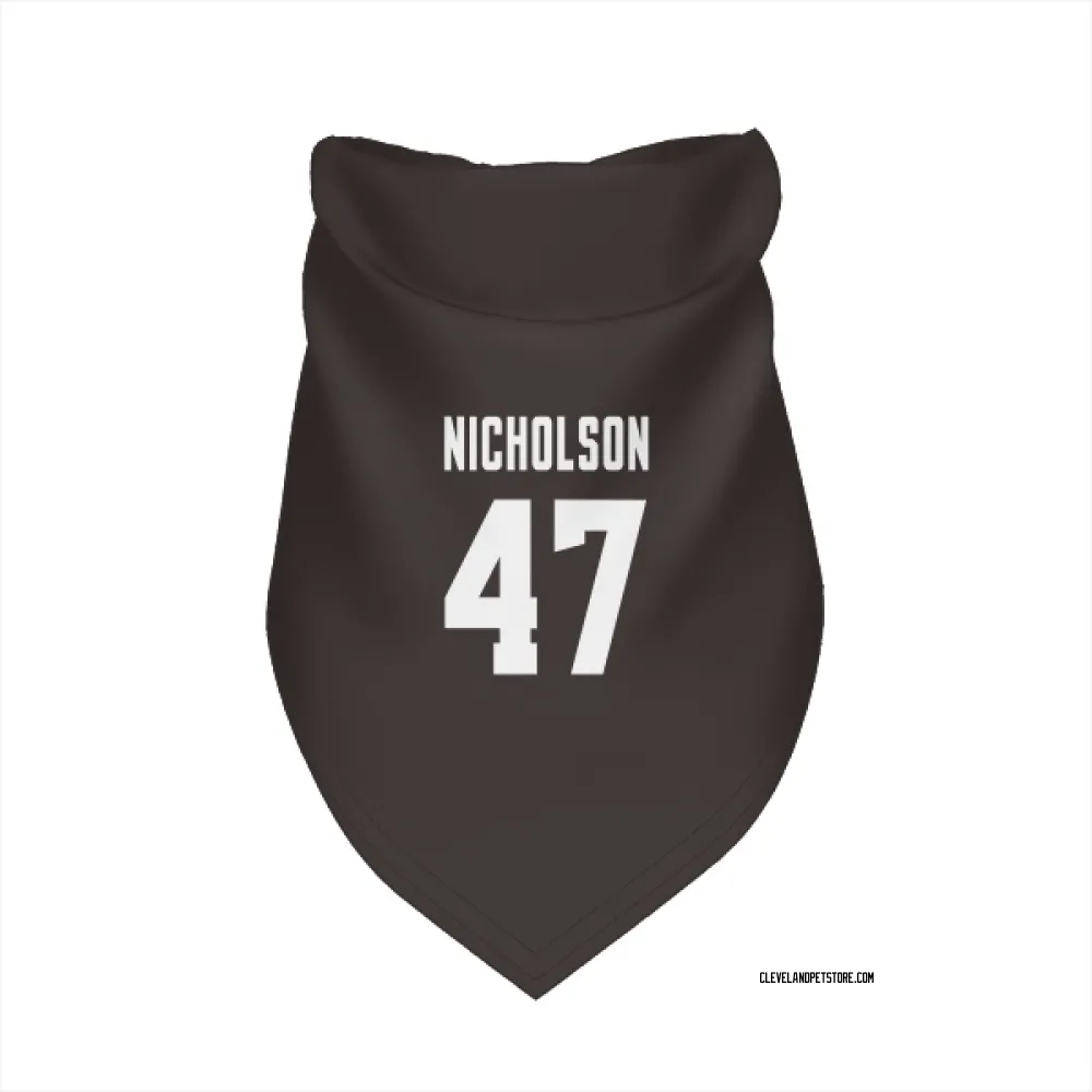 Cleveland Browns DeCarlos Nicholson Brown Pet Bandana for Dog & Cat