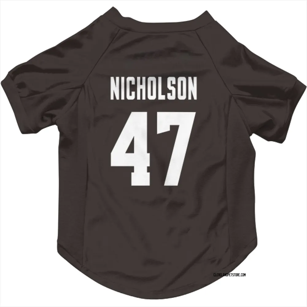 Cleveland Browns DeCarlos Nicholson Brown Pet Jersey for Dog & Cat