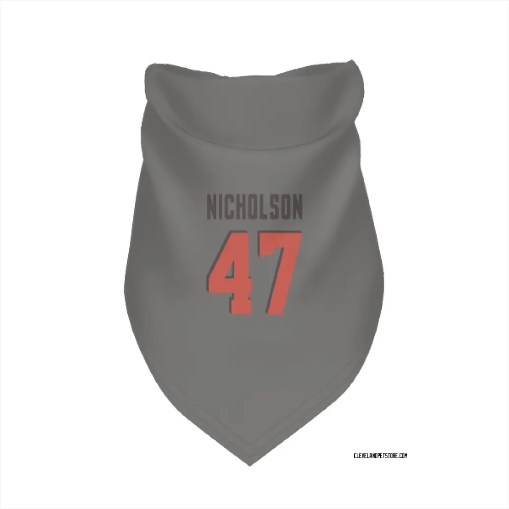 Cleveland Browns DeCarlos Nicholson Gray Pet Bandana for Dog & Cat