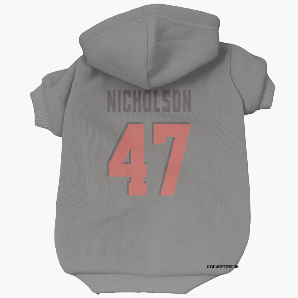 Cleveland Browns DeCarlos Nicholson Gray Pet Hoodie for Dog & Cat