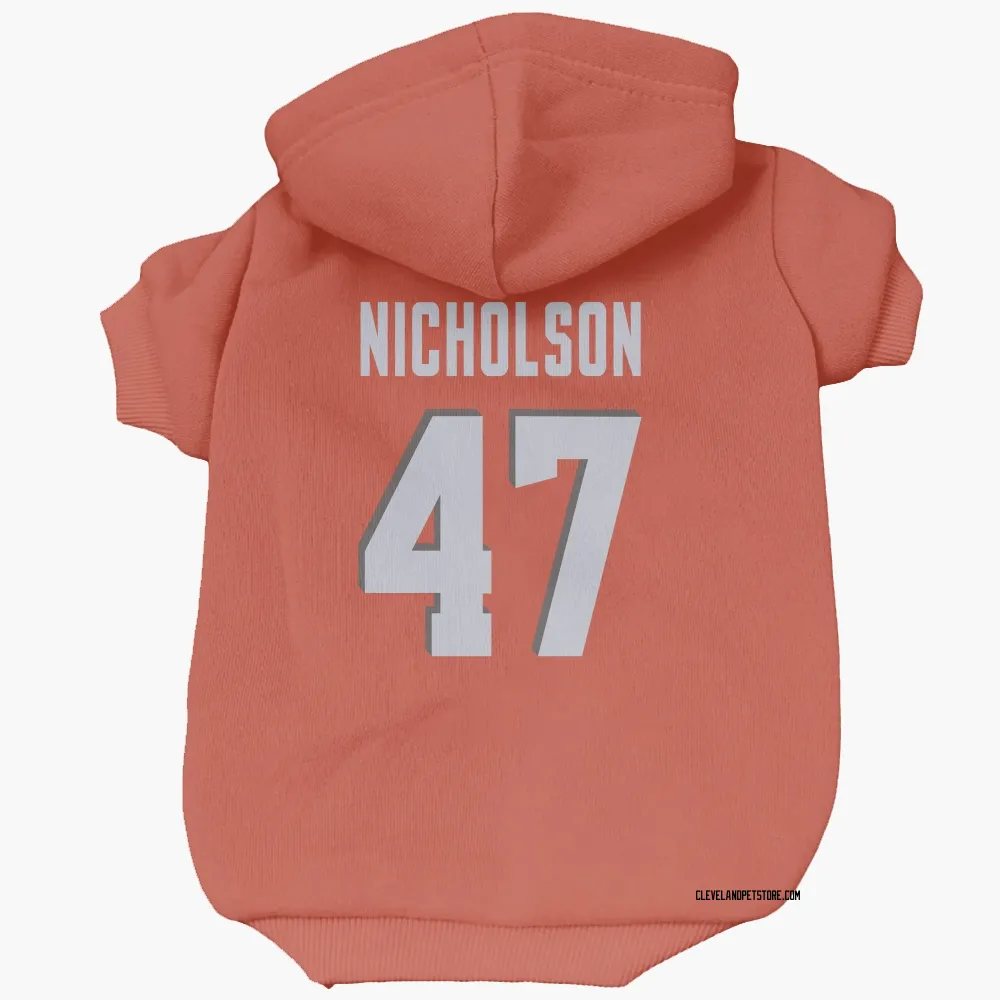 Cleveland Browns DeCarlos Nicholson Orange Pet Hoodie for Dog & Cat