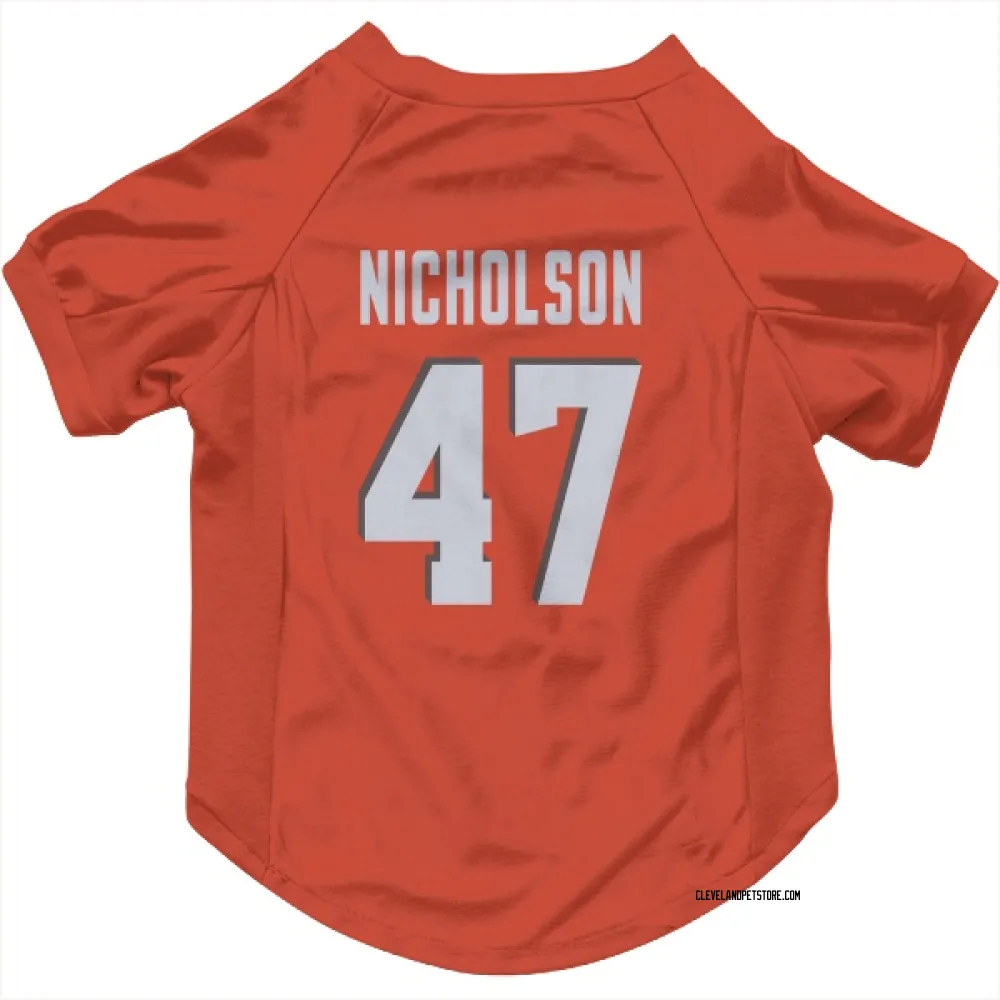 Cleveland Browns DeCarlos Nicholson Orange Pet Jersey for Dog & Cat