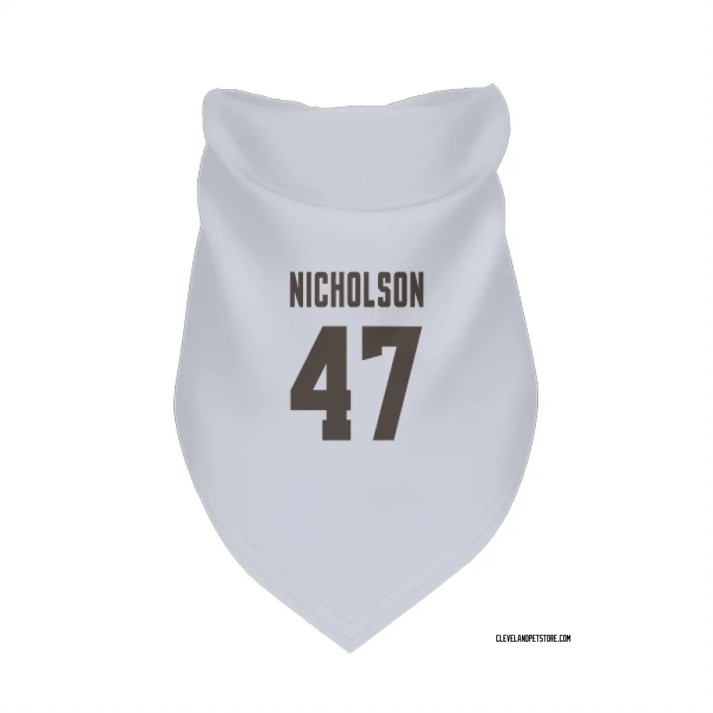 Cleveland Browns DeCarlos Nicholson White Pet Bandana for Dog & Cat