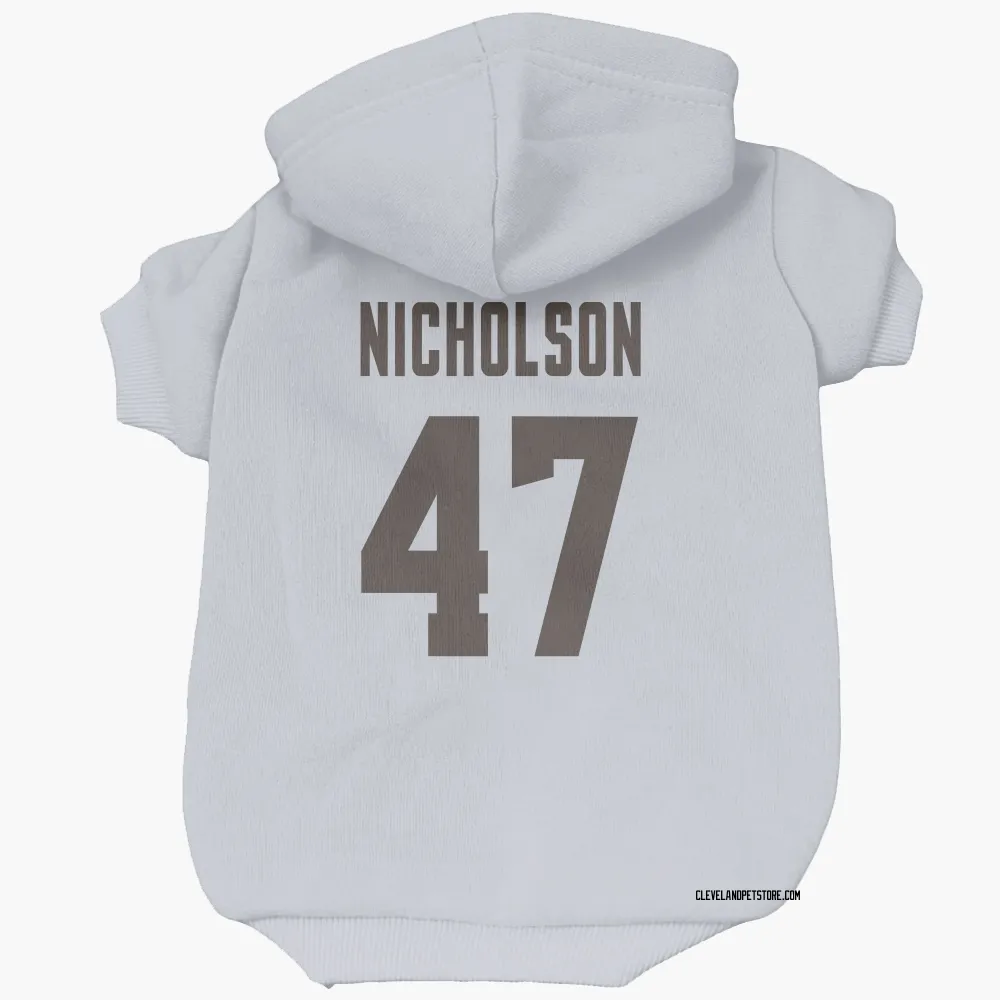 Cleveland Browns DeCarlos Nicholson White Pet Hoodie for Dog & Cat