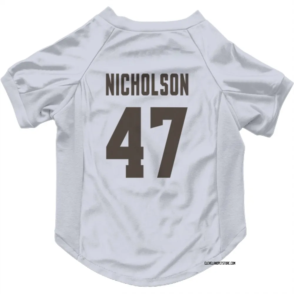 Cleveland Browns DeCarlos Nicholson White Pet Jersey for Dog & Cat
