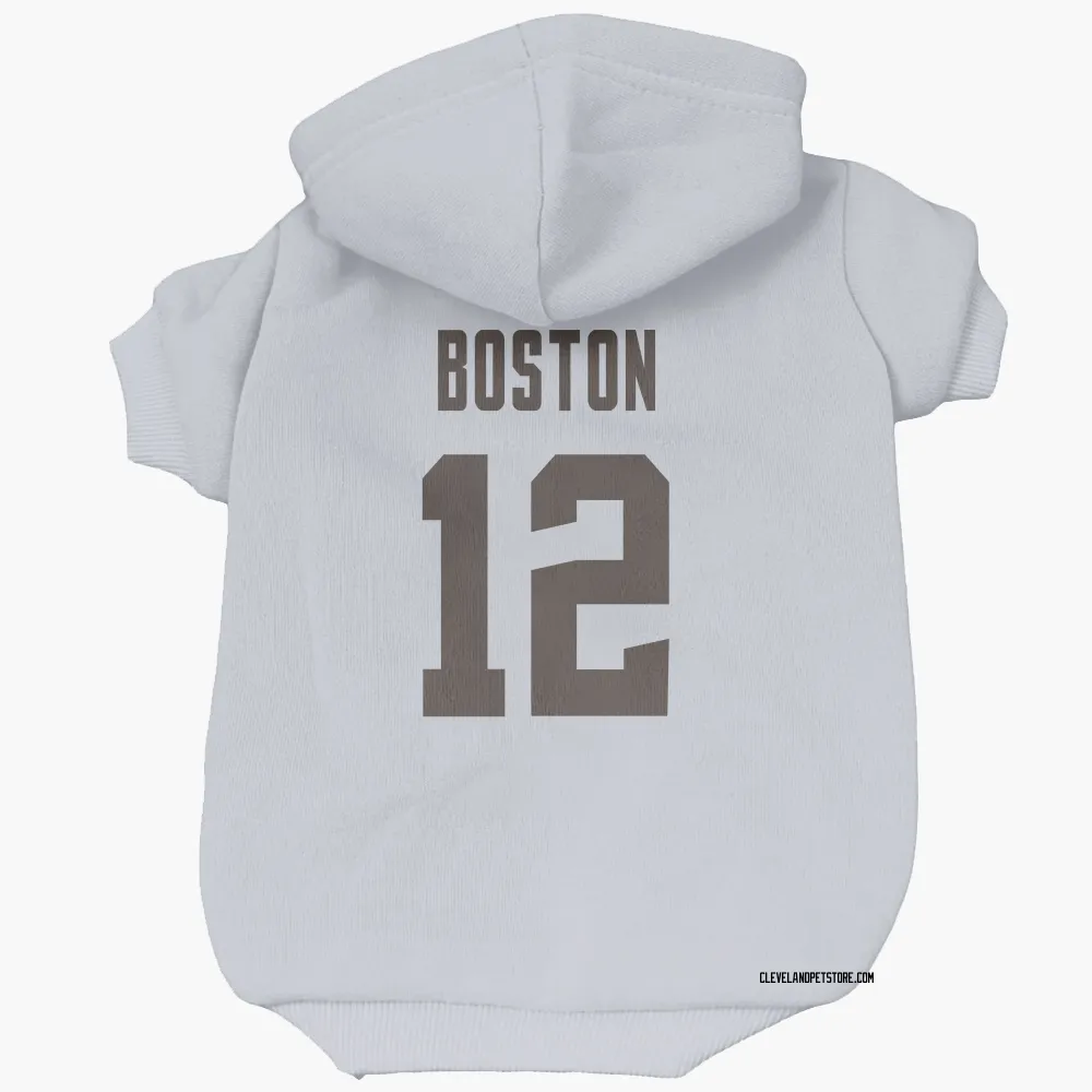 Cleveland Browns Denzel Boston White Pet Hoodie for Dog & Cat