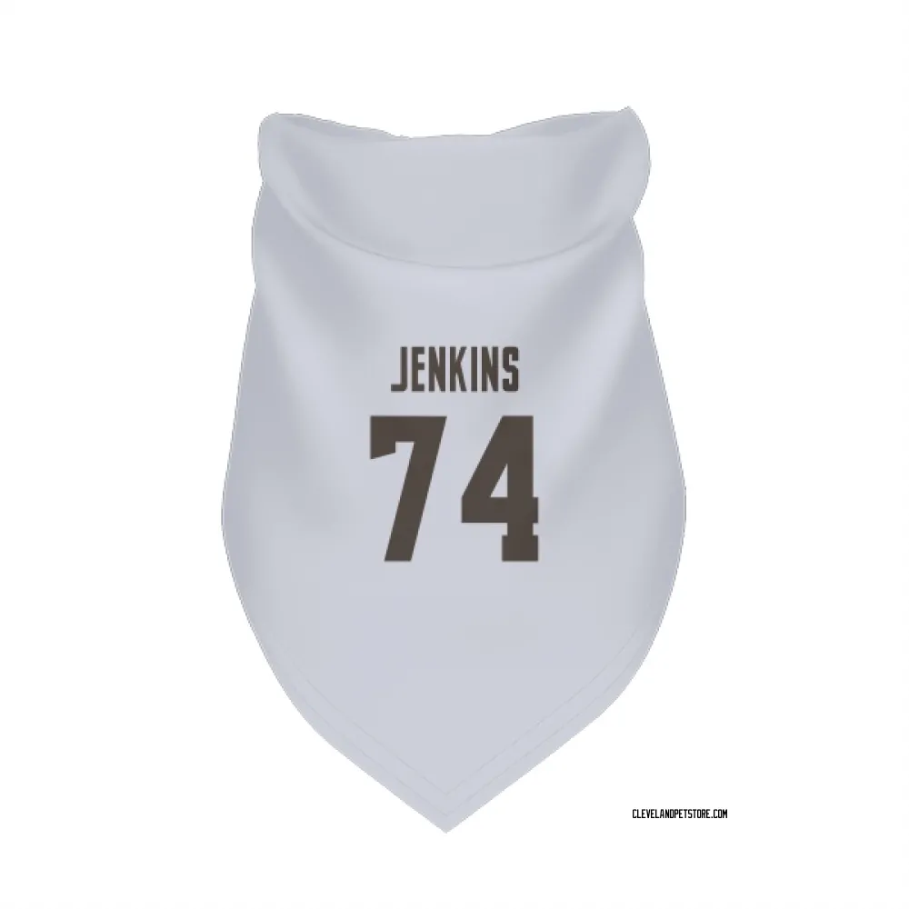 Cleveland Browns Elgton Jenkins White Pet Bandana for Dog & Cat