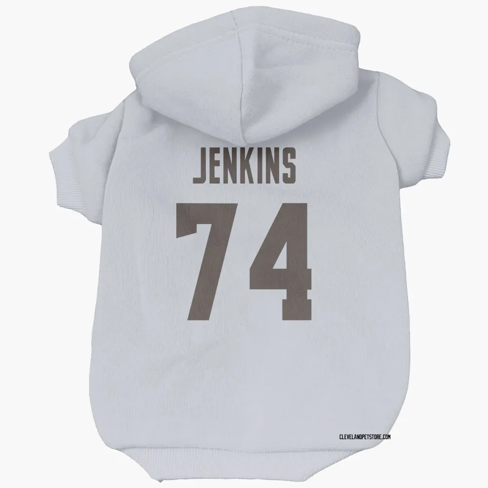 Cleveland Browns Elgton Jenkins White Pet Hoodie for Dog & Cat