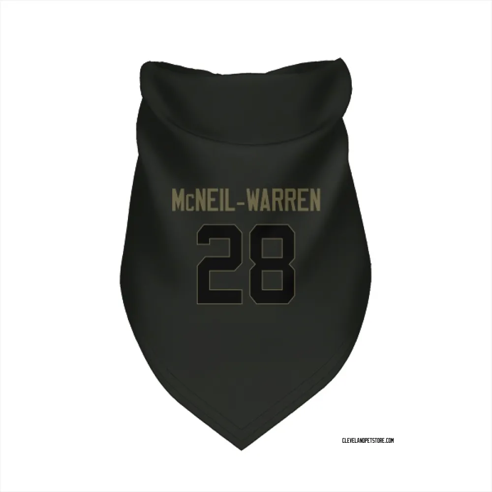 Cleveland Browns Emmanuel McNeil-Warren Black Service Pet Bandana for Dog & Cat
