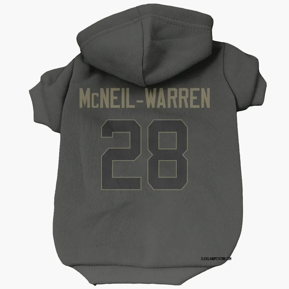 Cleveland Browns Emmanuel McNeil-Warren Black Service Pet Hoodie for Dog & Cat