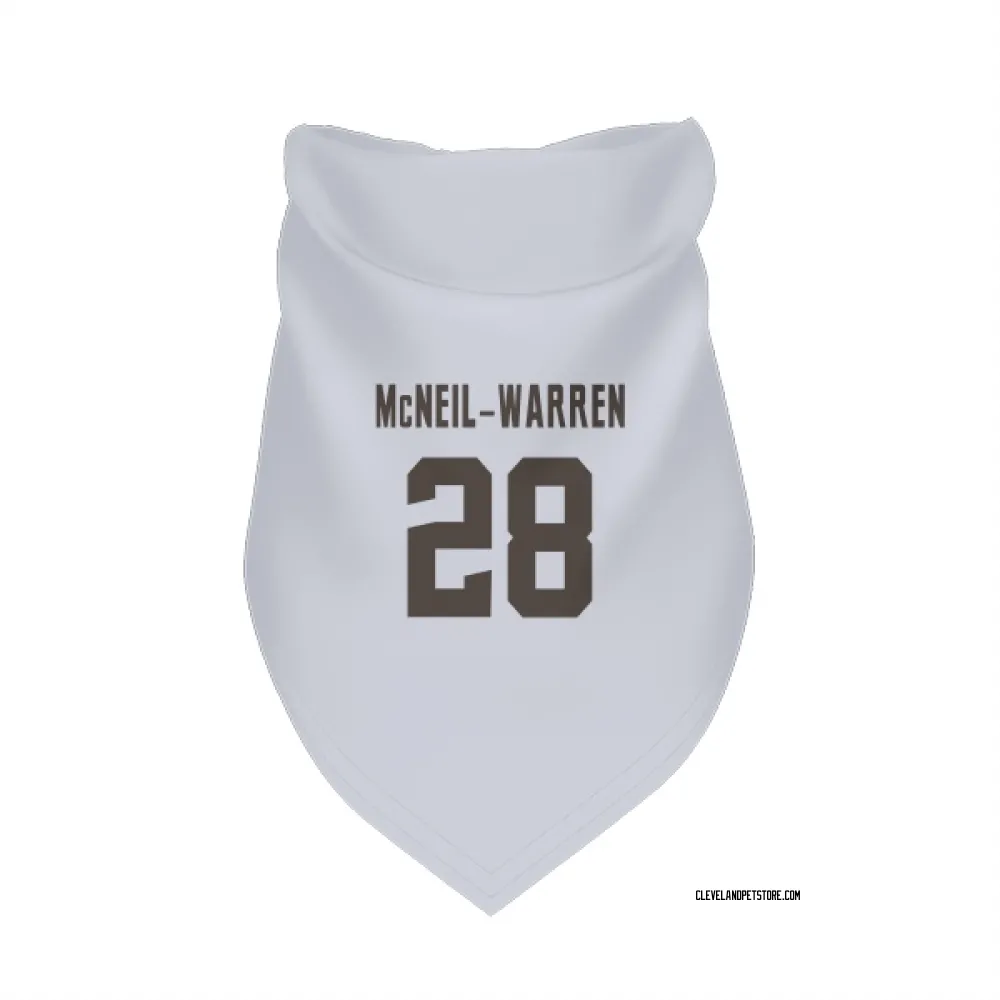 Cleveland Browns Emmanuel McNeil-Warren White Pet Bandana for Dog & Cat