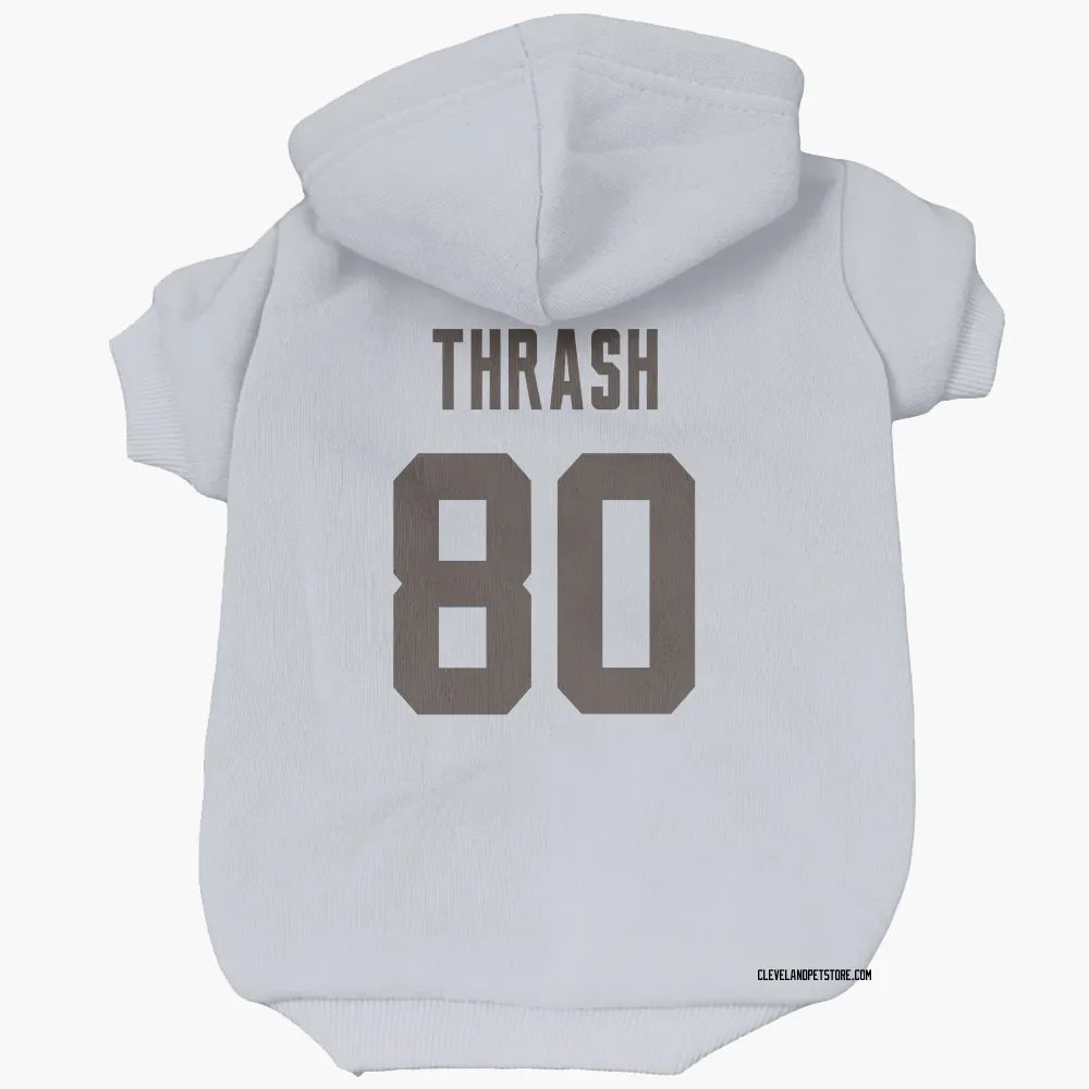 Cleveland Browns Jamari Thrash White Pet Hoodie for Dog & Cat