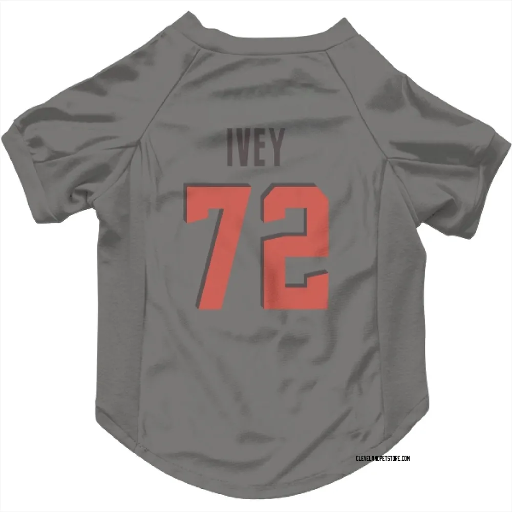 Cleveland Browns Jason Ivey Gray Pet Jersey for Dog & Cat