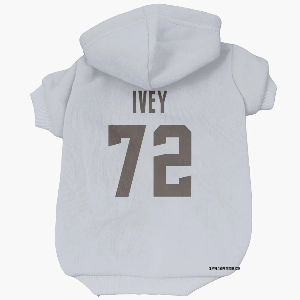 Cleveland Browns Jason Ivey White Pet Hoodie for Dog & Cat