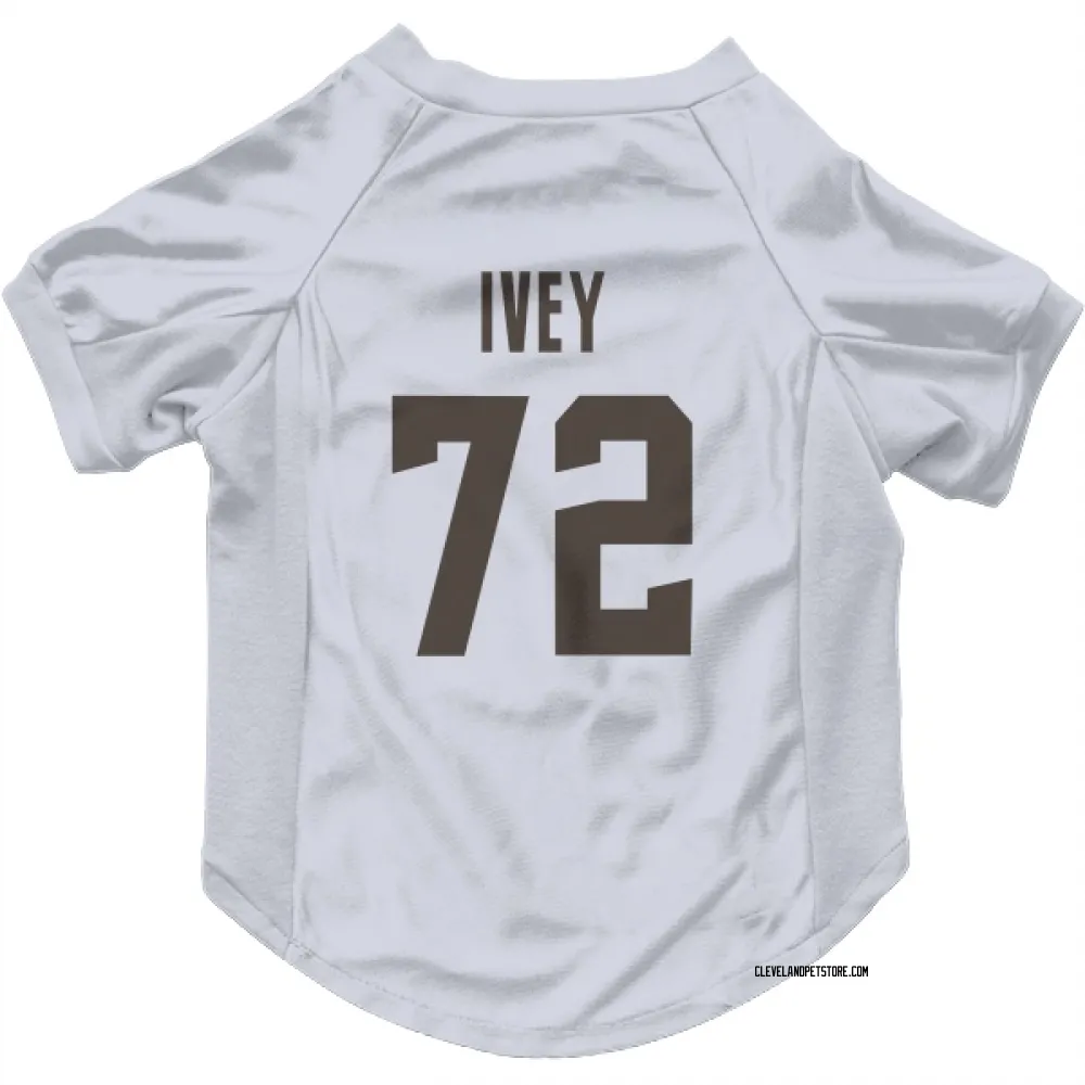 Cleveland Browns Jason Ivey White Pet Jersey for Dog & Cat