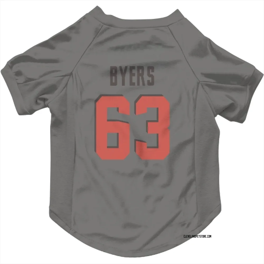 Cleveland Browns Jeremiah Byers Gray Pet Jersey for Dog & Cat