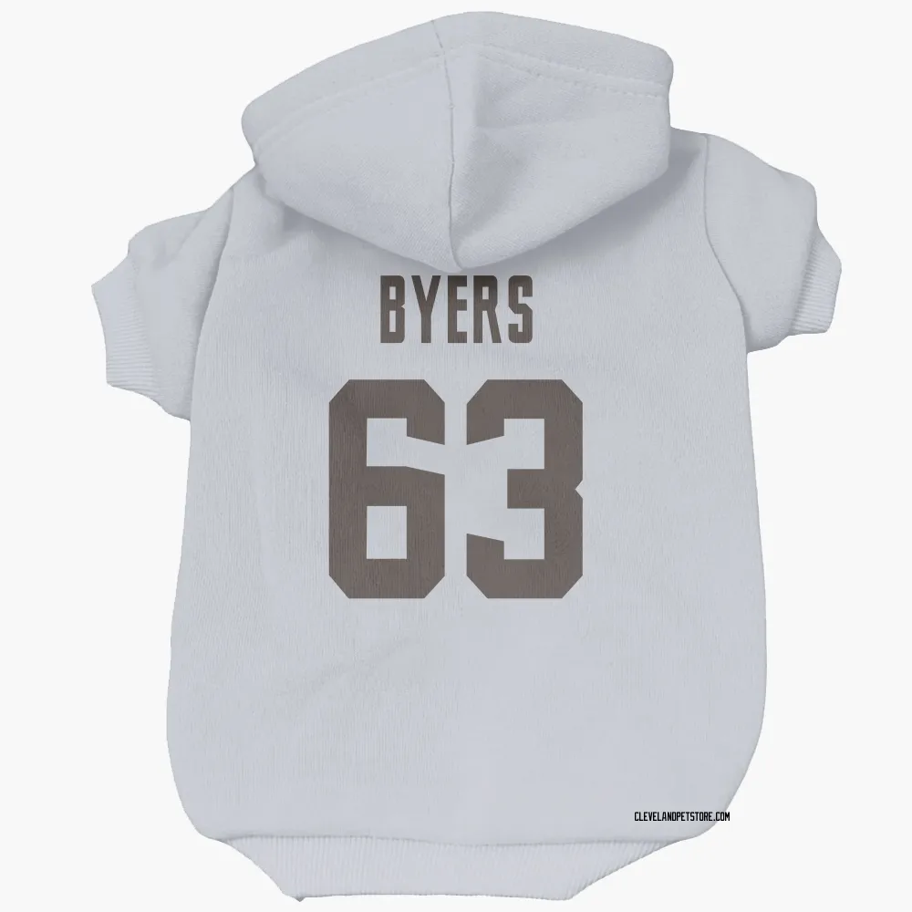 Cleveland Browns Jeremiah Byers White Pet Hoodie for Dog & Cat