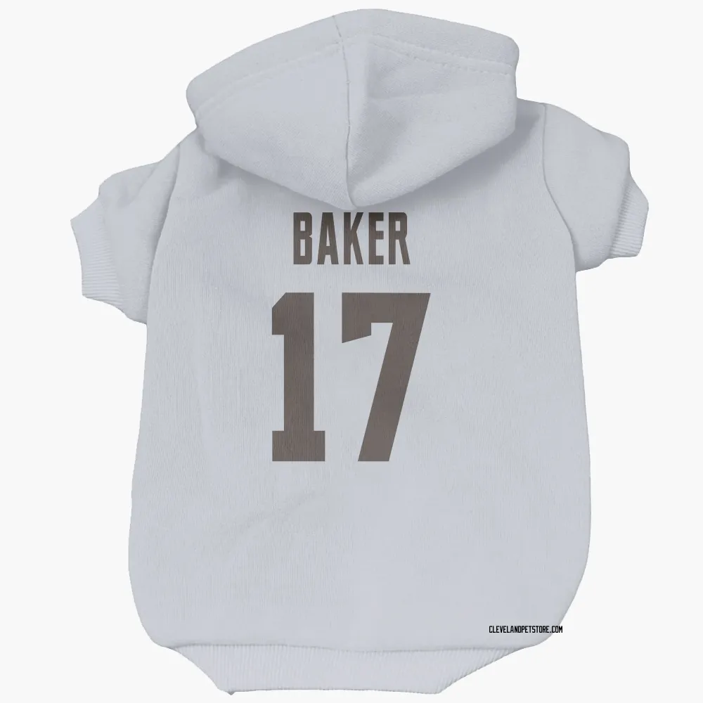 Cleveland Browns Jerome Baker White Pet Hoodie for Dog & Cat