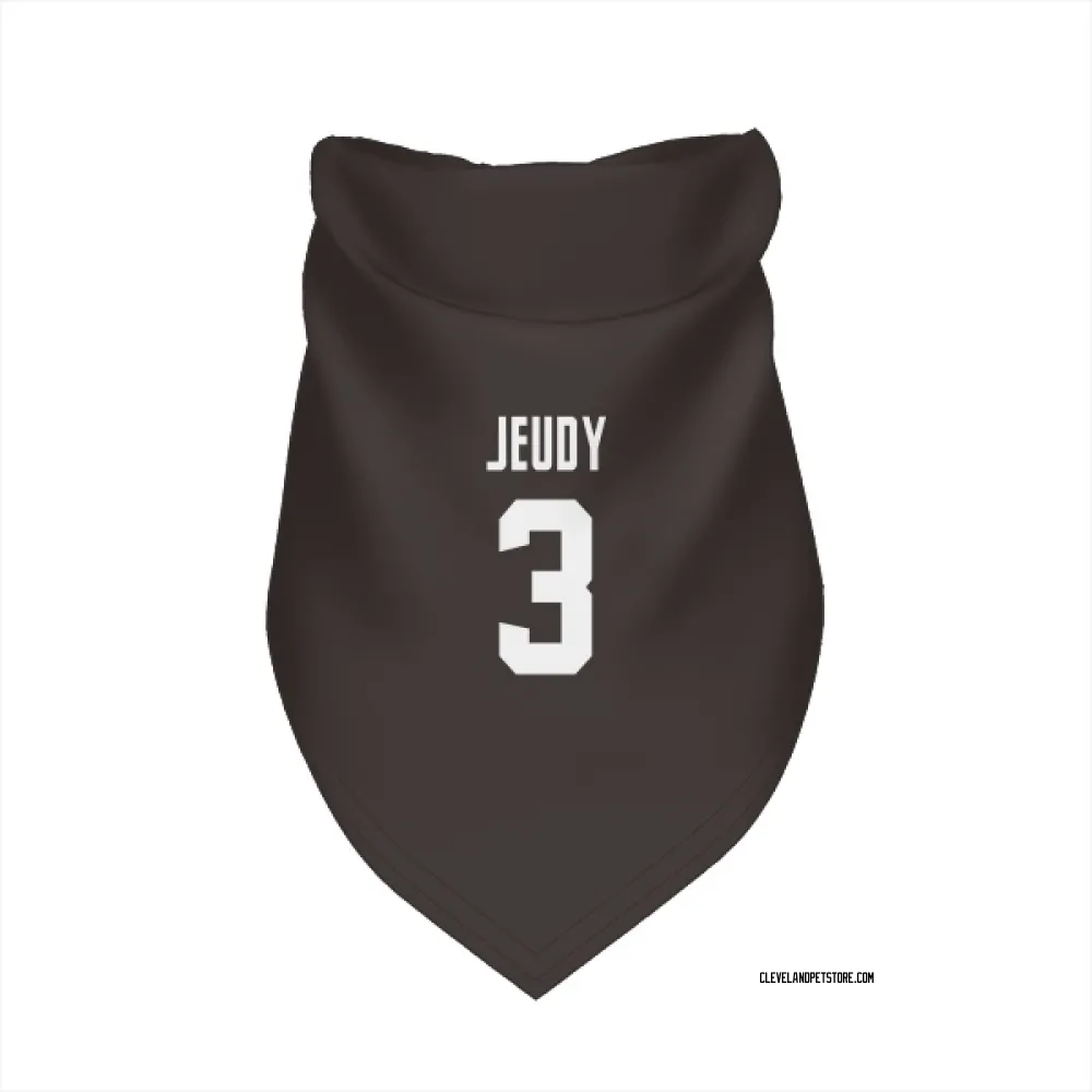 Cleveland Browns Jerry Jeudy Brown Pet Bandana for Dog & Cat