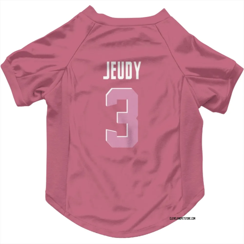 Cleveland Browns Jerry Jeudy Pink Pet Jersey for Dog & Cat