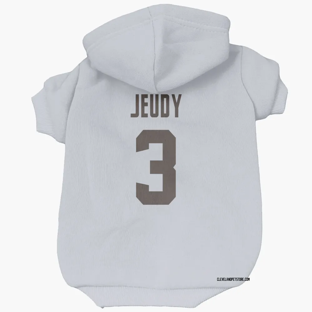 Cleveland Browns Jerry Jeudy White Pet Hoodie for Dog & Cat