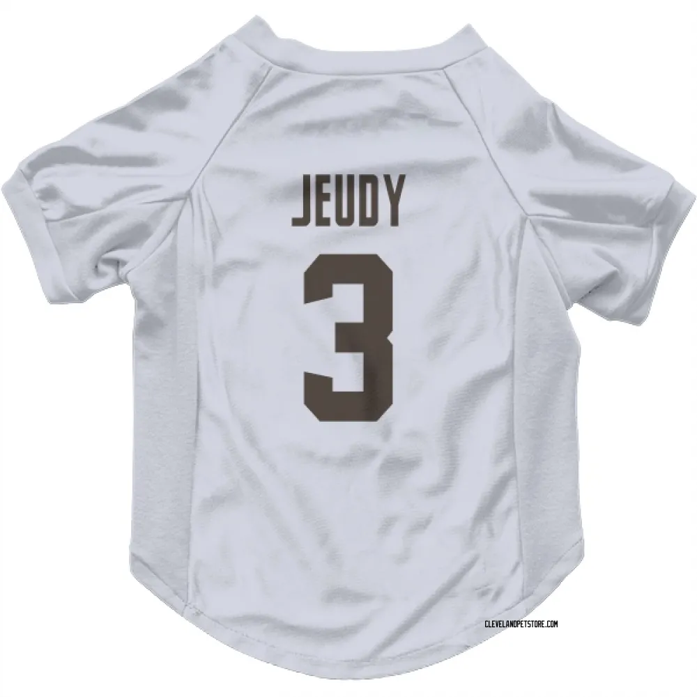 Cleveland Browns Jerry Jeudy White Pet Jersey for Dog & Cat