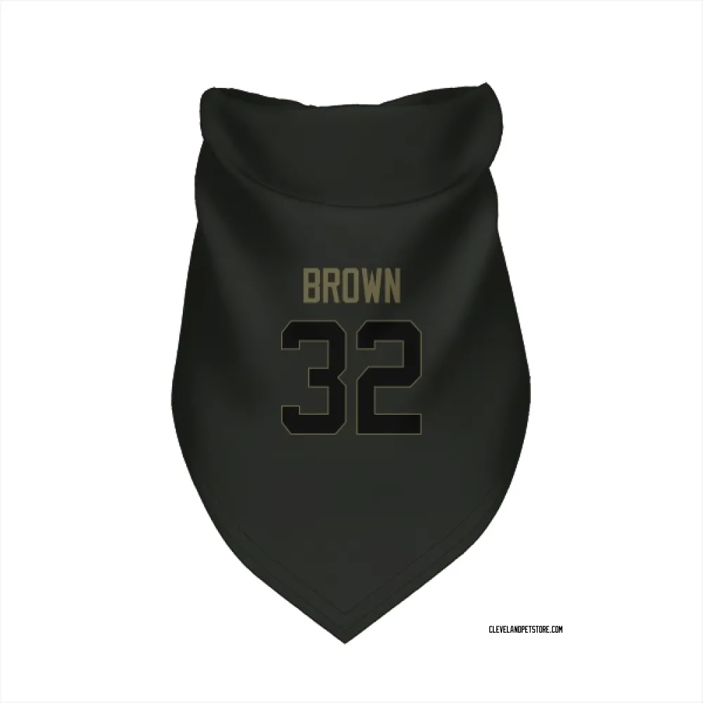 Cleveland Browns Jim Brown Black Service Pet Bandana for Dog & Cat