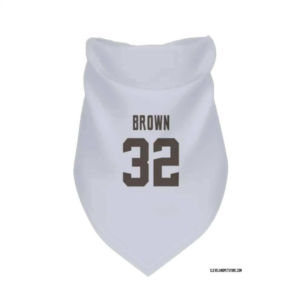 Cleveland Browns Jim Brown White Pet Bandana for Dog & Cat