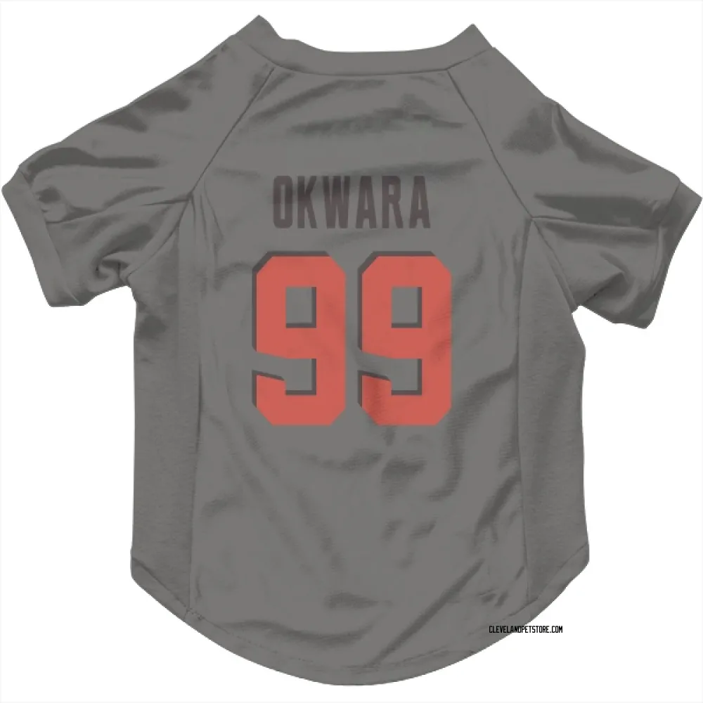 Cleveland Browns Julian Okwara Gray Pet Jersey for Dog & Cat