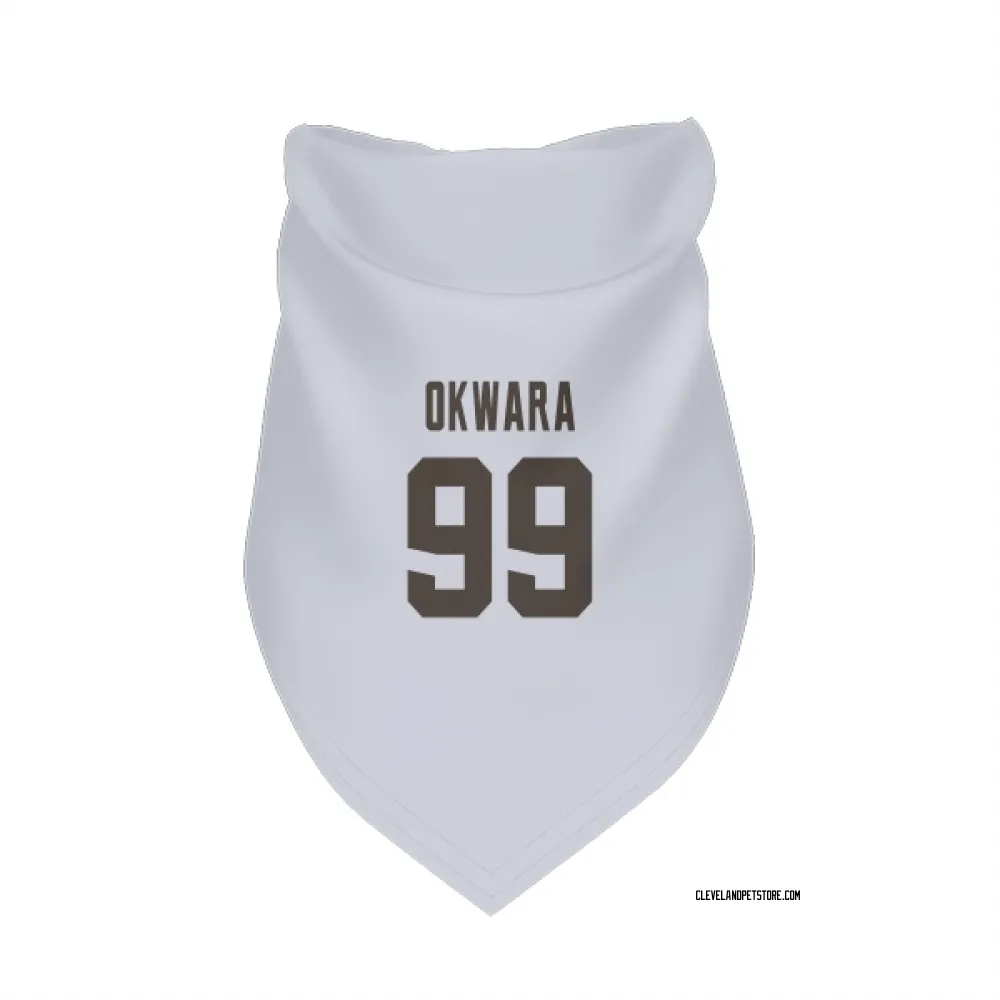 Cleveland Browns Julian Okwara White Pet Bandana for Dog & Cat