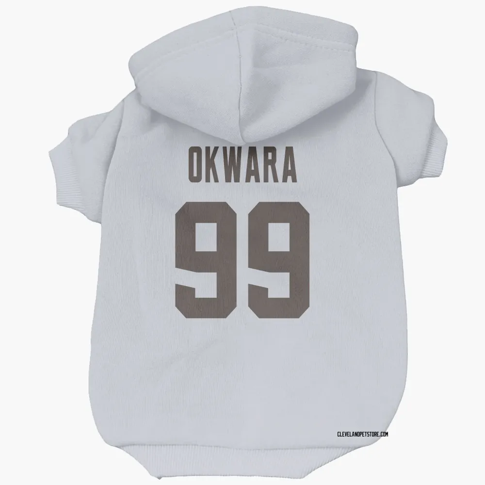 Cleveland Browns Julian Okwara White Pet Hoodie for Dog & Cat