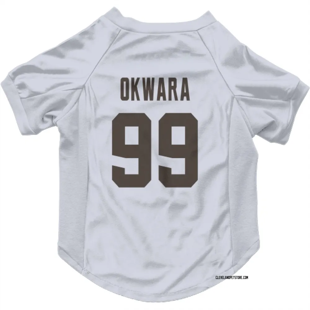Cleveland Browns Julian Okwara White Pet Jersey for Dog & Cat