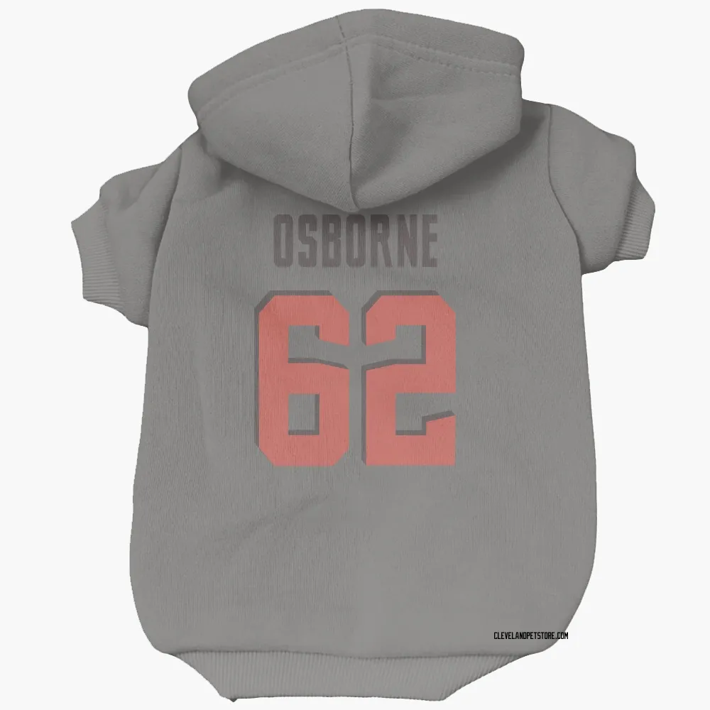 Cleveland Browns Justin Osborne Gray Pet Hoodie for Dog & Cat