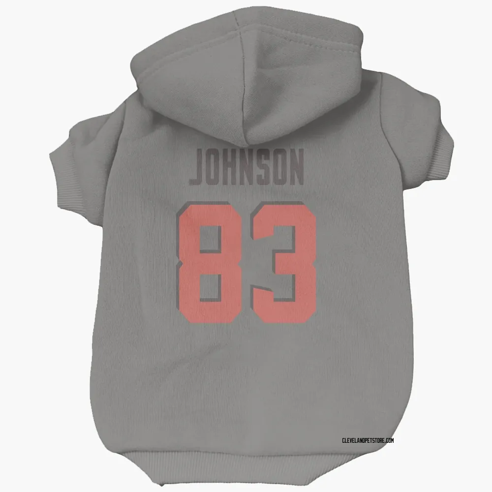 Cleveland Browns Kisean Johnson Gray Pet Hoodie for Dog & Cat