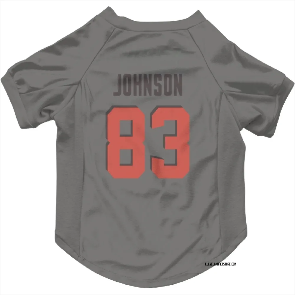 Cleveland Browns Kisean Johnson Gray Pet Jersey for Dog & Cat