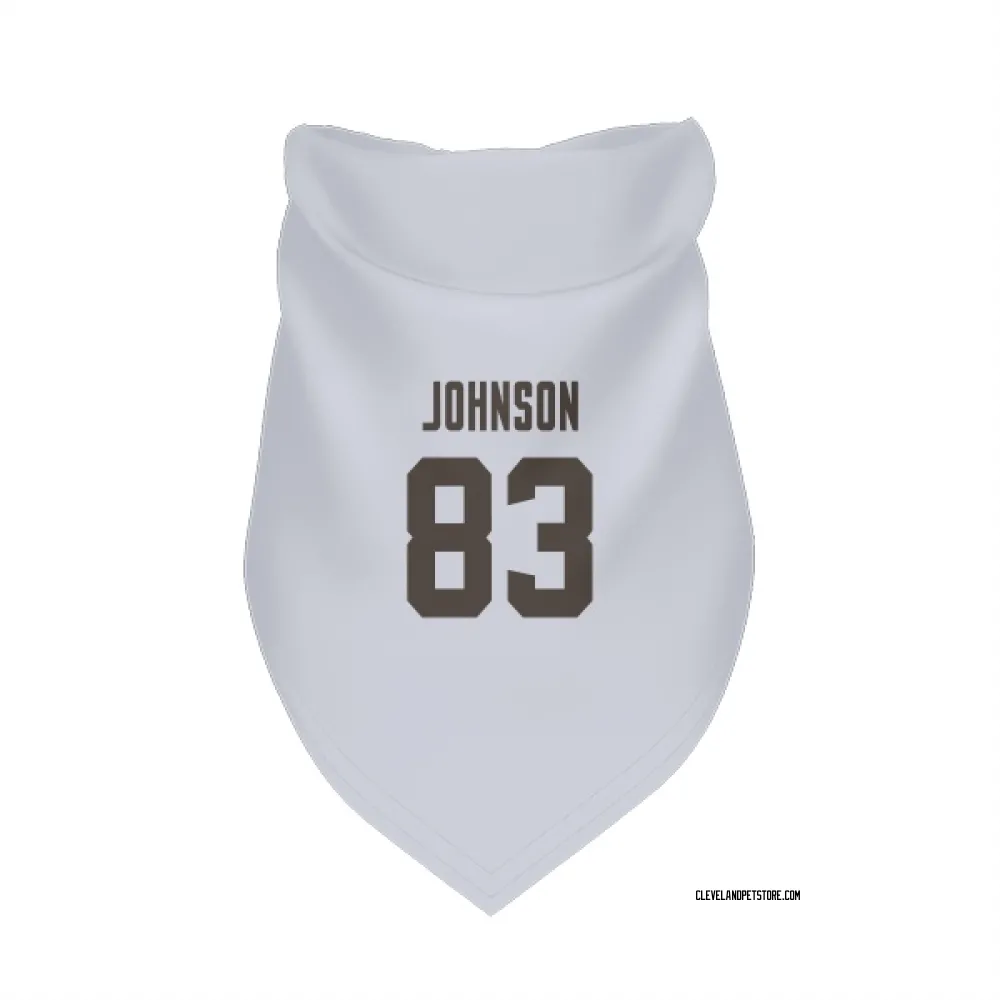 Cleveland Browns Kisean Johnson White Pet Bandana for Dog & Cat