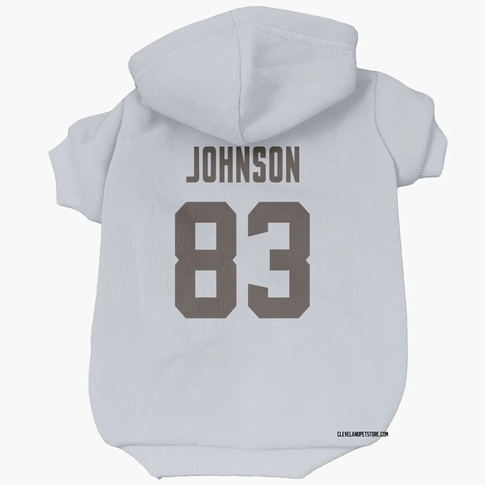 Cleveland Browns Kisean Johnson White Pet Hoodie for Dog & Cat