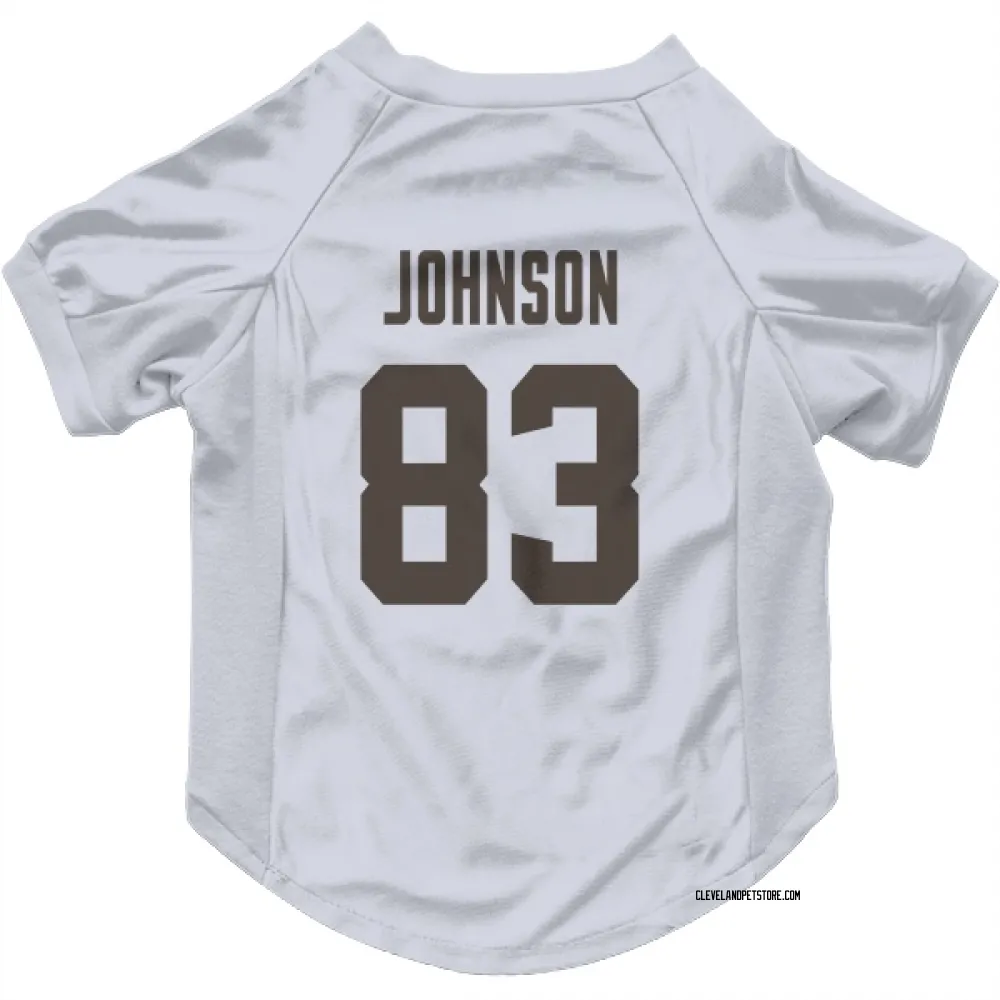 Cleveland Browns Kisean Johnson White Pet Jersey for Dog & Cat