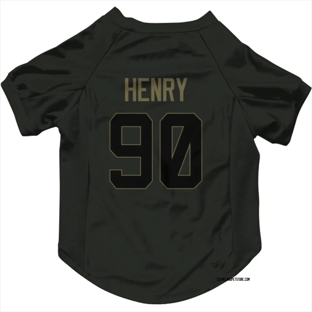 Cleveland Browns KJ Henry Black Service Pet Jersey for Dog & Cat