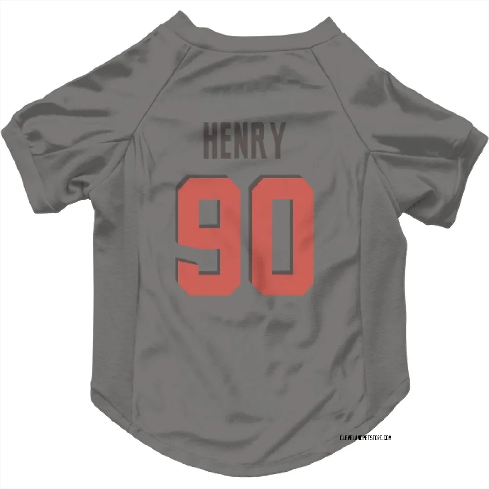 Cleveland Browns KJ Henry Gray Pet Jersey for Dog & Cat