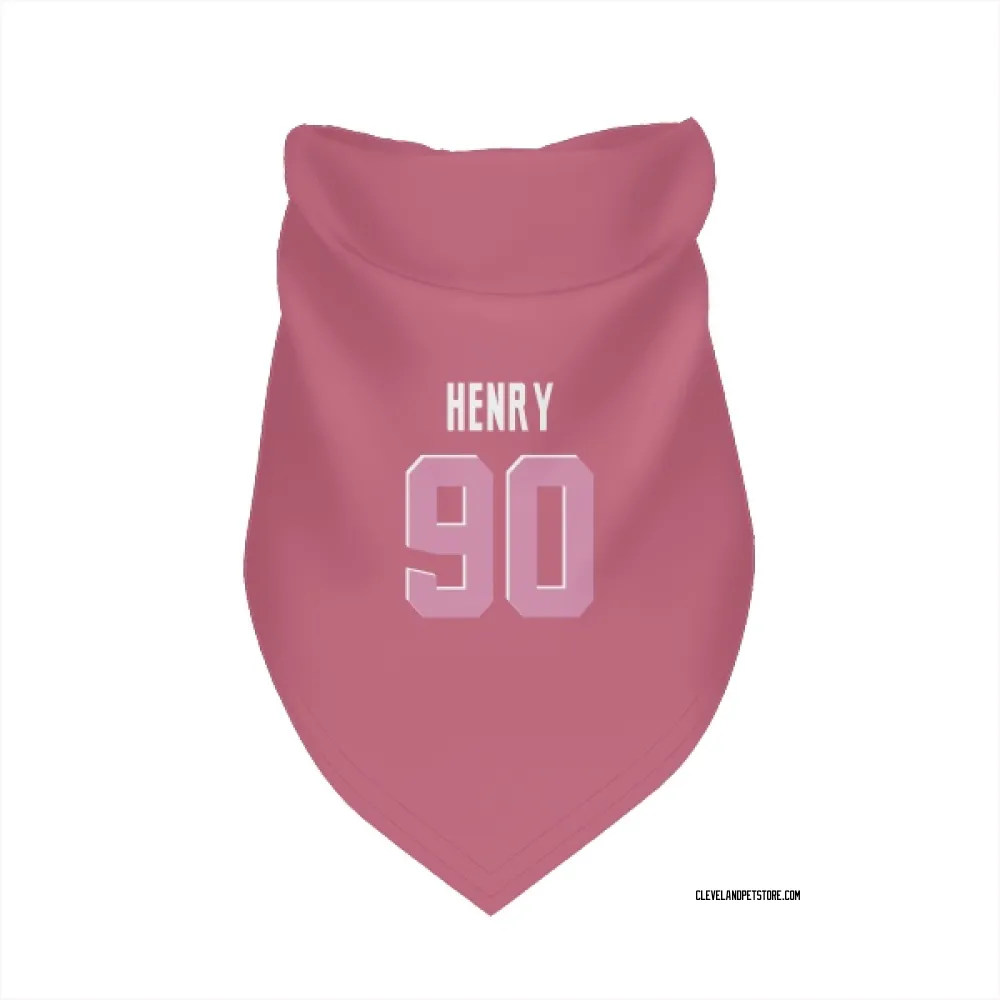 Cleveland Browns KJ Henry Pink Pet Bandana for Dog & Cat